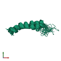 PDB entry 5ujr coloured by chain, ensemble of 20 models, front view.