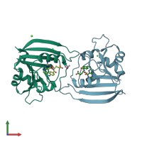 PDB entry 5ujx coloured by chain, front view.