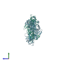 PDB entry 5ujy coloured by chain, side view.
