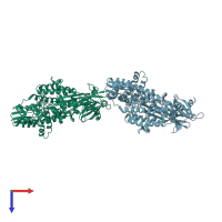 PDB entry 5ujy coloured by chain, top view.