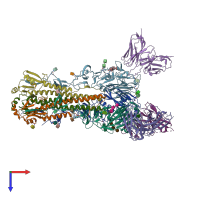 PDB entry 5uk2 coloured by chain, top view.