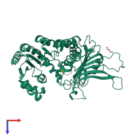 PDB entry 5ukw coloured by chain, top view.