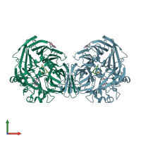 PDB entry 5ul5 coloured by chain, front view.
