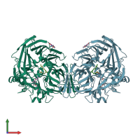 PDB entry 5ulg coloured by chain, front view.