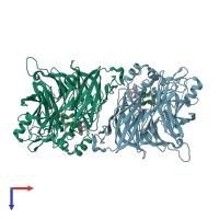 PDB entry 5ulg coloured by chain, top view.