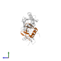 Ubiquitin in PDB entry 5ulh, assembly 1, side view.