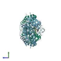 PDB entry 5ulp coloured by chain, side view.