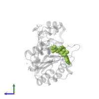 5'-{[(3S)-3-amino-3-carboxypropyl][(4-fluorophenyl)methyl]amino}-5'-deoxyadenosine in PDB entry 5ulp, assembly 1, side view.