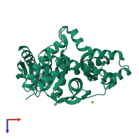 PDB entry 5ulv coloured by chain, top view.