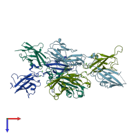 PDB entry 5uly coloured by chain, top view.