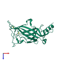 PDB entry 5um4 coloured by chain, top view.