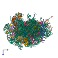 PDB entry 5umd coloured by chain, top view.