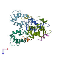 PDB entry 5uml coloured by chain, top view.