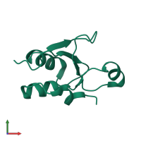 PDB entry 5umv coloured by chain, front view.