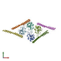 PDB entry 5un6 coloured by chain, front view.
