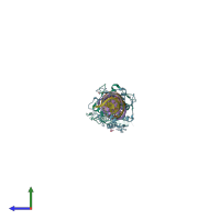PDB entry 5und coloured by chain, side view.