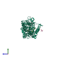 PDB entry 5ung coloured by chain, side view.