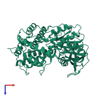 PDB entry 5uoh coloured by chain, top view.