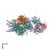 PDB entry 5up2 coloured by chain, top view.