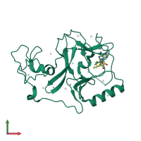 PDB entry 5upd coloured by chain, front view.