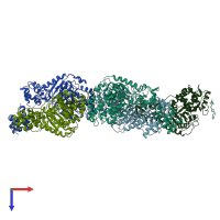 PDB entry 5uqe coloured by chain, top view.