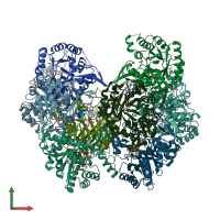 PDB entry 5uqh coloured by chain, front view.