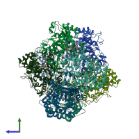 PDB entry 5uqh coloured by chain, side view.