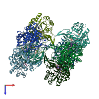 PDB entry 5uqh coloured by chain, top view.