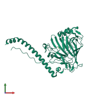 PDB entry 5uqz coloured by chain, front view.