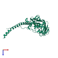 PDB entry 5uqz coloured by chain, top view.
