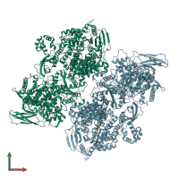 PDB entry 5urm coloured by chain, front view.