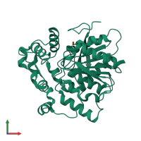 PDB entry 5uro coloured by chain, front view.