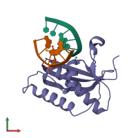 PDB entry 5use coloured by chain, front view.