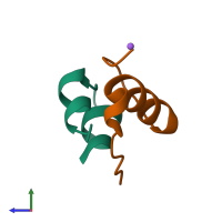 PDB entry 5usp coloured by chain, side view.