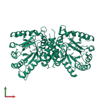 Dihydropteroate synthase in PDB entry 5usw, assembly 1, front view.