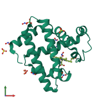 PDB entry 5ut7 coloured by chain, front view.