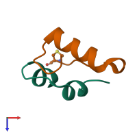 PDB entry 5uu2 coloured by chain, top view.