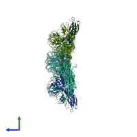 PDB entry 5uu5 coloured by chain, side view.