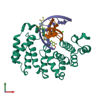 PDB entry 5uuh coloured by chain, front view.