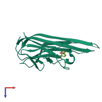 PDB 5uui coloured by chain and viewed from the top.