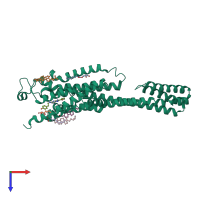 PDB entry 5uvi coloured by chain, top view.