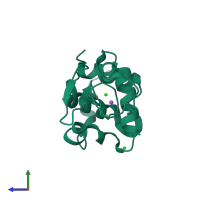 PDB entry 5uvj coloured by chain, side view.