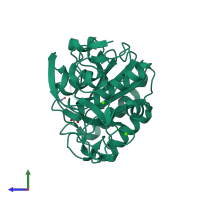 PDB entry 5uvl coloured by chain, side view.