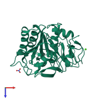 PDB entry 5uvl coloured by chain, top view.