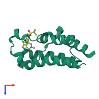 PDB entry 5uvt coloured by chain, top view.
