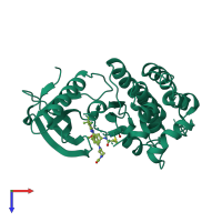PDB entry 5uwd coloured by chain, top view.