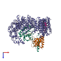 PDB entry 5uwo coloured by chain, top view.