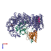 PDB entry 5uwr coloured by chain, top view.