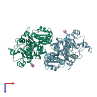 PDB entry 5uxh coloured by chain, top view.