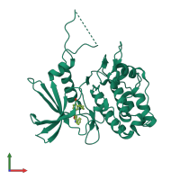 PDB entry 5uy6 coloured by chain, front view.